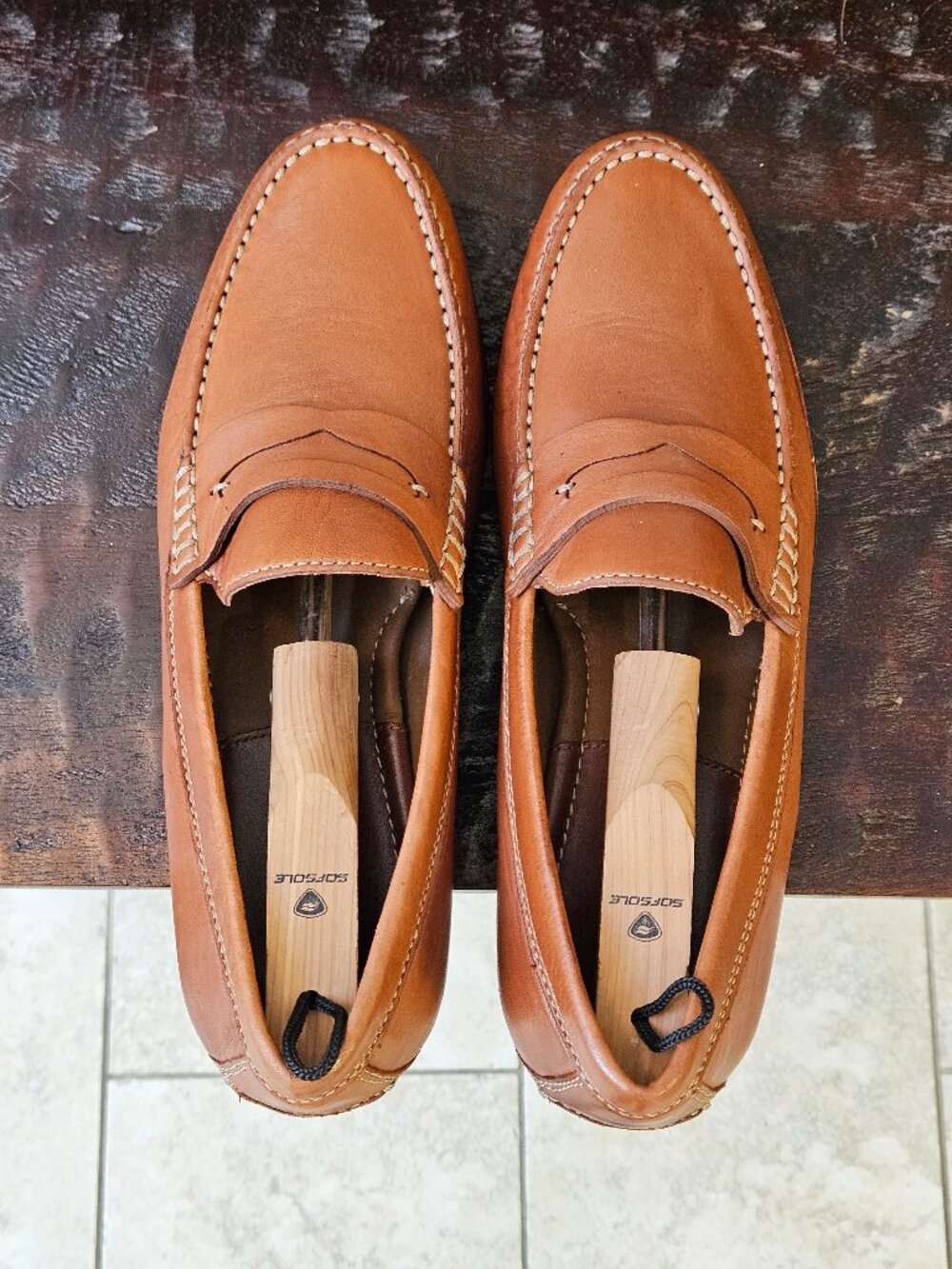 Trask Men's Leather Loafers, Caramel, Sz 11.5 - Picture 6 of 16